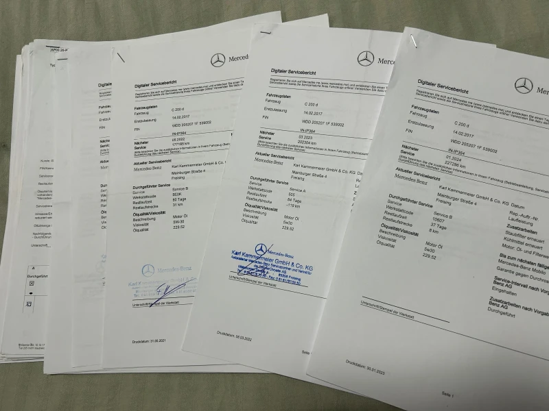 Mercedes-Benz C 200 * Реални КМ * Сервизна История в Мерцедес Германия, снимка 16 - Автомобили и джипове - 52727601