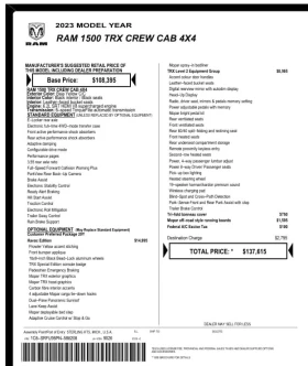 Dodge RAM 1500 TRX| 360| HARMAN/KARDON| 12-INCH TOUCHSCREEN| CRFX - 77500 € / 151576.82 лв. - 34102430 10