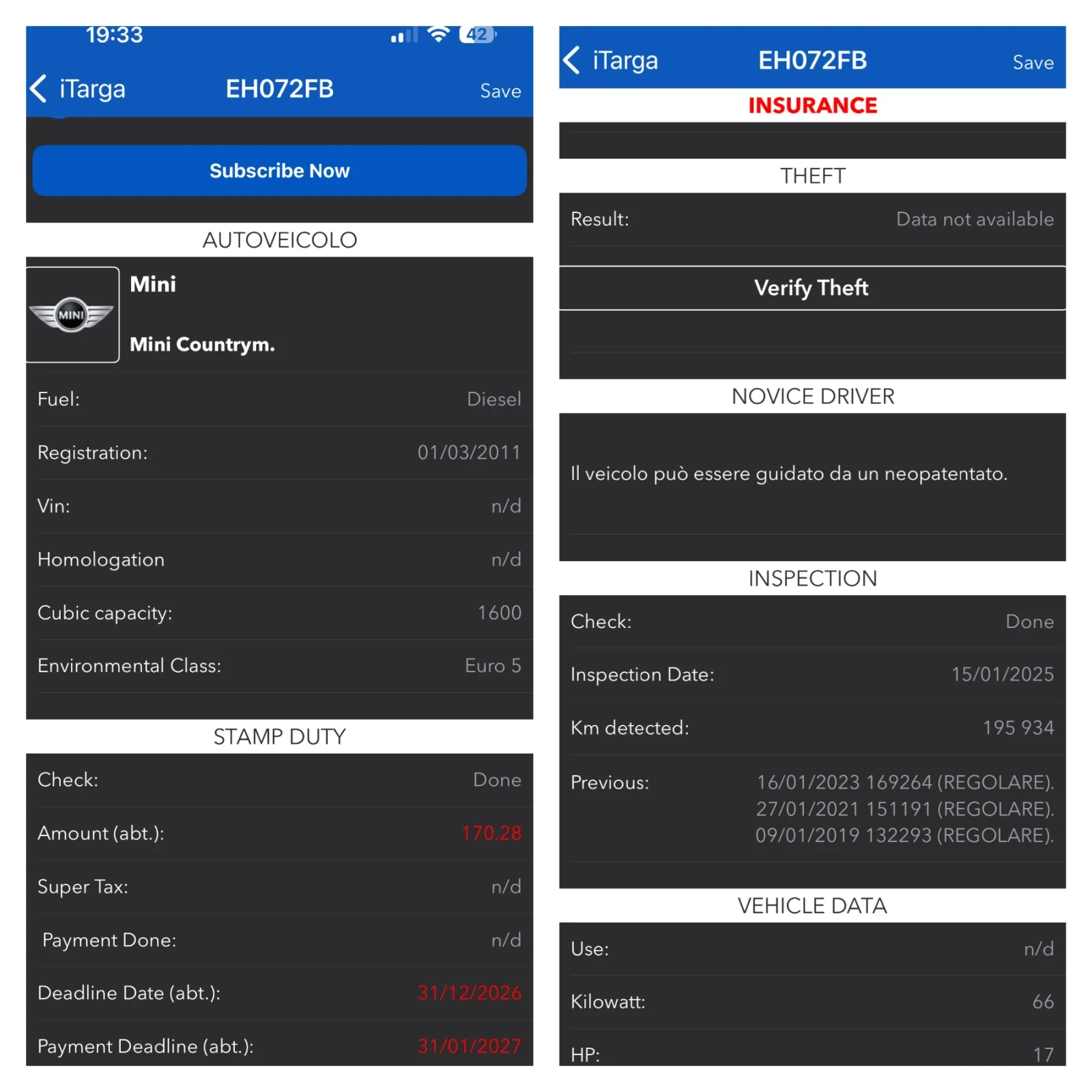 Mini Countryman 1.6D (90hp) Euro 5A / 198000km ./внос от Италия , снимка 17 - Автомобили и джипове - 53772876
