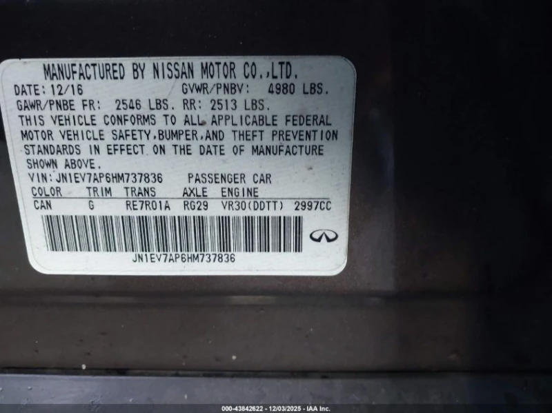 Infiniti Q50 3.0L V-6 DI, DOHC, VVT, TURBO, 300HP Rear Wheel, снимка 14 - Автомобили и джипове - 52914131