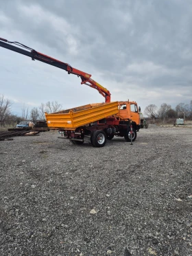 Mercedes-Benz 1114 4х4 тристранен Самосвал + кран Palfinger PK 7000A, снимка 2