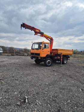 Mercedes-Benz 1114 4х4 тристранен Самосвал + кран Palfinger PK 7000A, снимка 13
