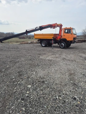 Mercedes-Benz 1114 4х4 тристранен Самосвал + кран Palfinger PK 7000A, снимка 11