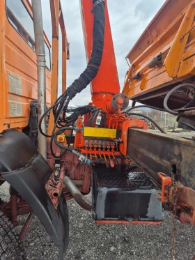 Mercedes-Benz 1114 4х4 тристранен Самосвал + кран Palfinger PK 7000A, снимка 7