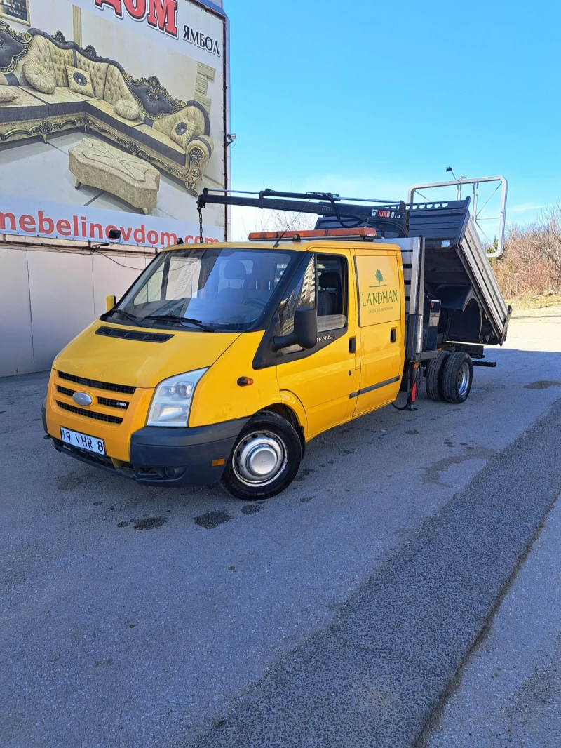 Ford Transit Самосвал с кран, снимка 1 - Бусове и автобуси - 49423075