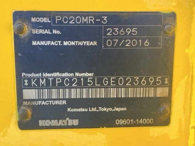 Багер Komatsu PC20MR-3 - ОЧАКВАН ВНОС 30.04.2026!!!, снимка 11 - Индустриална техника - 53092827