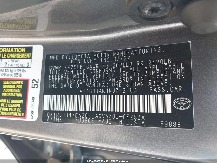 Toyota Camry 2.5l Se, снимка 9 - Автомобили и джипове - 53863455