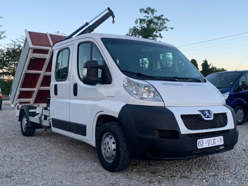 Peugeot Boxer 3 странен самосвал + кран, снимка 1 - Бусове и автобуси - 46513659