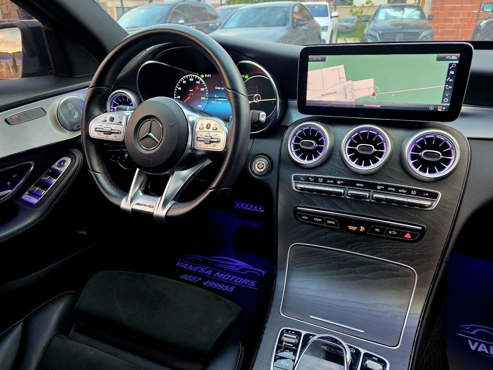 Mercedes-Benz C 300 AMG-Lein Sadow-Lein  C300d 245ks Burmester , снимка 13 - Автомобили и джипове - 55052965