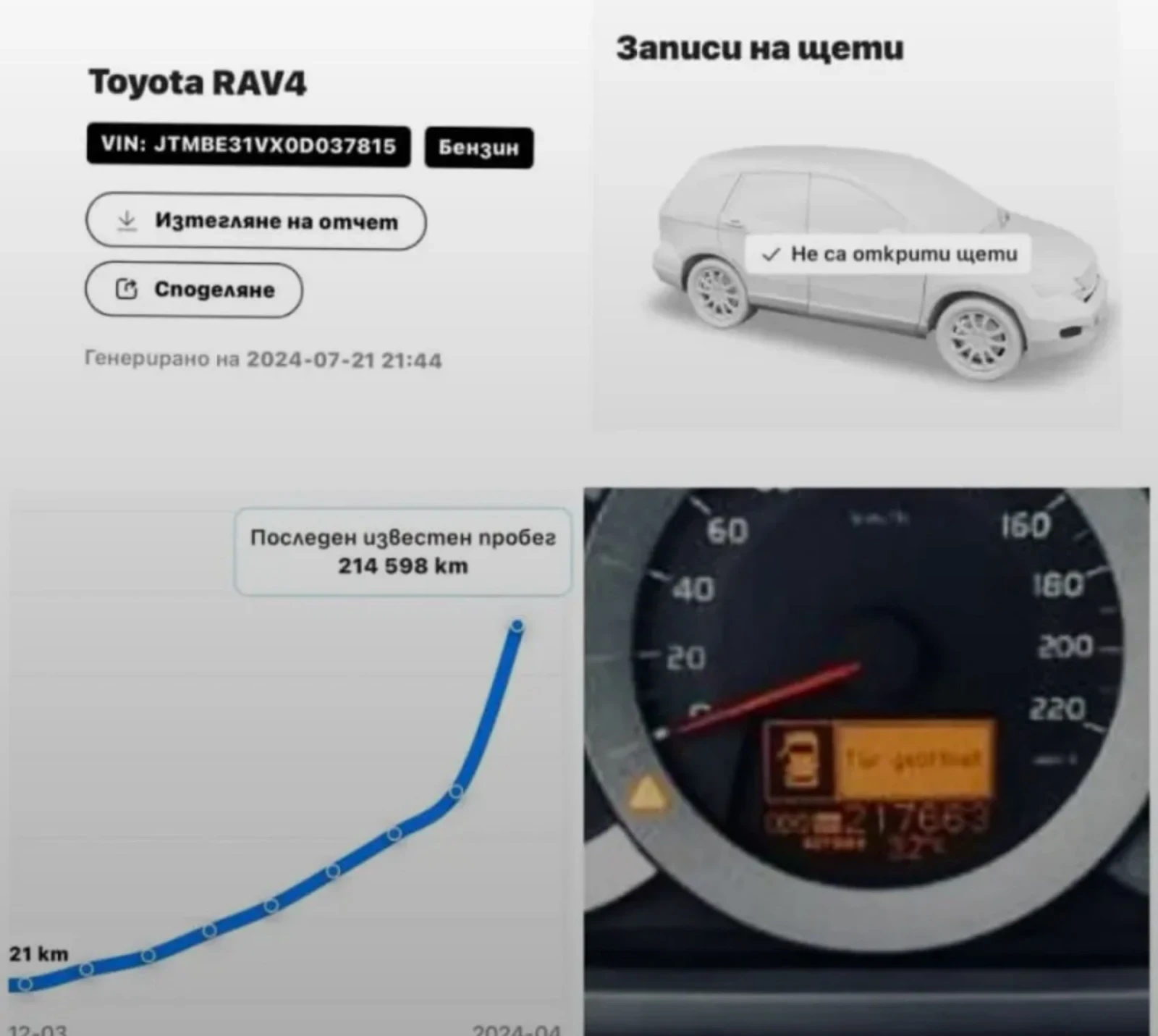 Toyota Rav4 С- История Ксенони Подгрев Теглич 4х4  - изображение 4