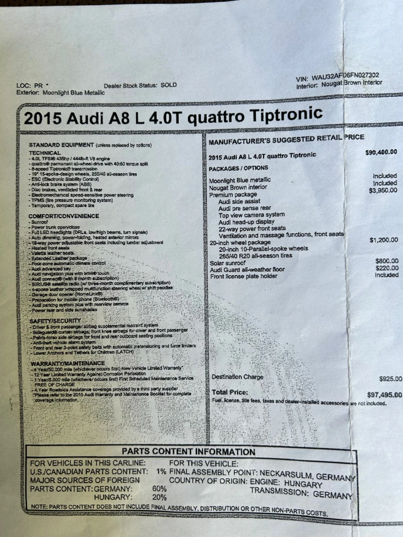 Audi A8 L 4.0 TFSI, снимка 16 - Автомобили и джипове - 45701940