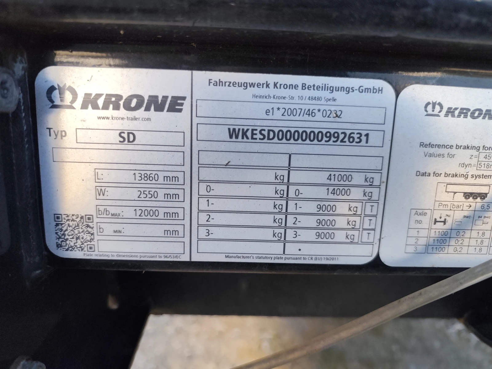Полуремарке Krone Profi Liner SD, снимка 17 - Ремаркета - 56345701
