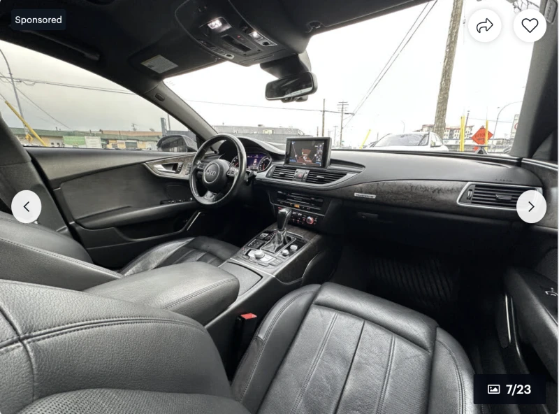 Audi A7 3.0T* MATRIX* BANG* OLUFSEN* ПОДГРЕВ* ОБДУХВАНЕ* К, снимка 10 - Автомобили и джипове - 52670556