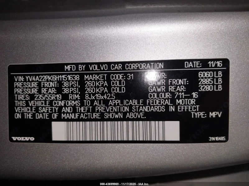 Volvo Xc90 2.0L I-4 DI, DOHC, VVT, TURBO/SUPERCHARGER, 316HP, снимка 14 - Автомобили и джипове - 53055885