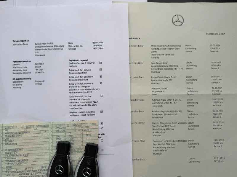 Mercedes-Benz C 220 D* СЕРВИЗНА КНИЖКА С ПЪЛНА ИСТОРИЯ В МЕРЦЕДЕС, снимка 15 - Автомобили и джипове - 53572888