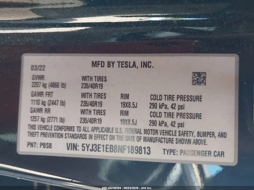 Tesla Model 3 Long Range Dual Motor All-Wheel Drive, снимка 9 - Автомобили и джипове - 55272167