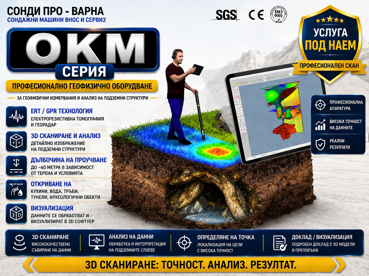 Други специализирани машини Друга 3D СКЕНЕР OKM /3D Георадар/ под НАЕМ