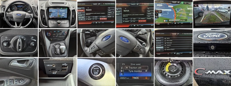 Ford Grand C-Max 1.5D 7M Automatic/Navi/Keyless/Камера, снимка 12 - Автомобили и джипове - 53446778