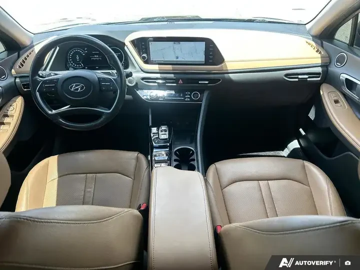 Hyundai Sonata Hybrid Ultimate Awd | 1 Key | Brown Leather | ПАНО, снимка 14 - Автомобили и джипове - 55081932