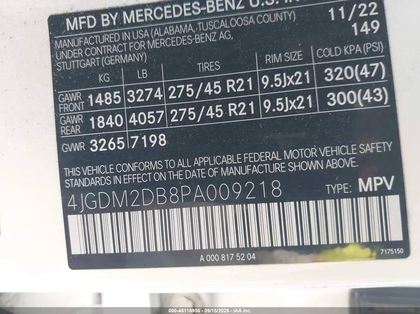 Mercedes-Benz EQS 450+ Suv, снимка 9 - Автомобили и джипове - 56630333
