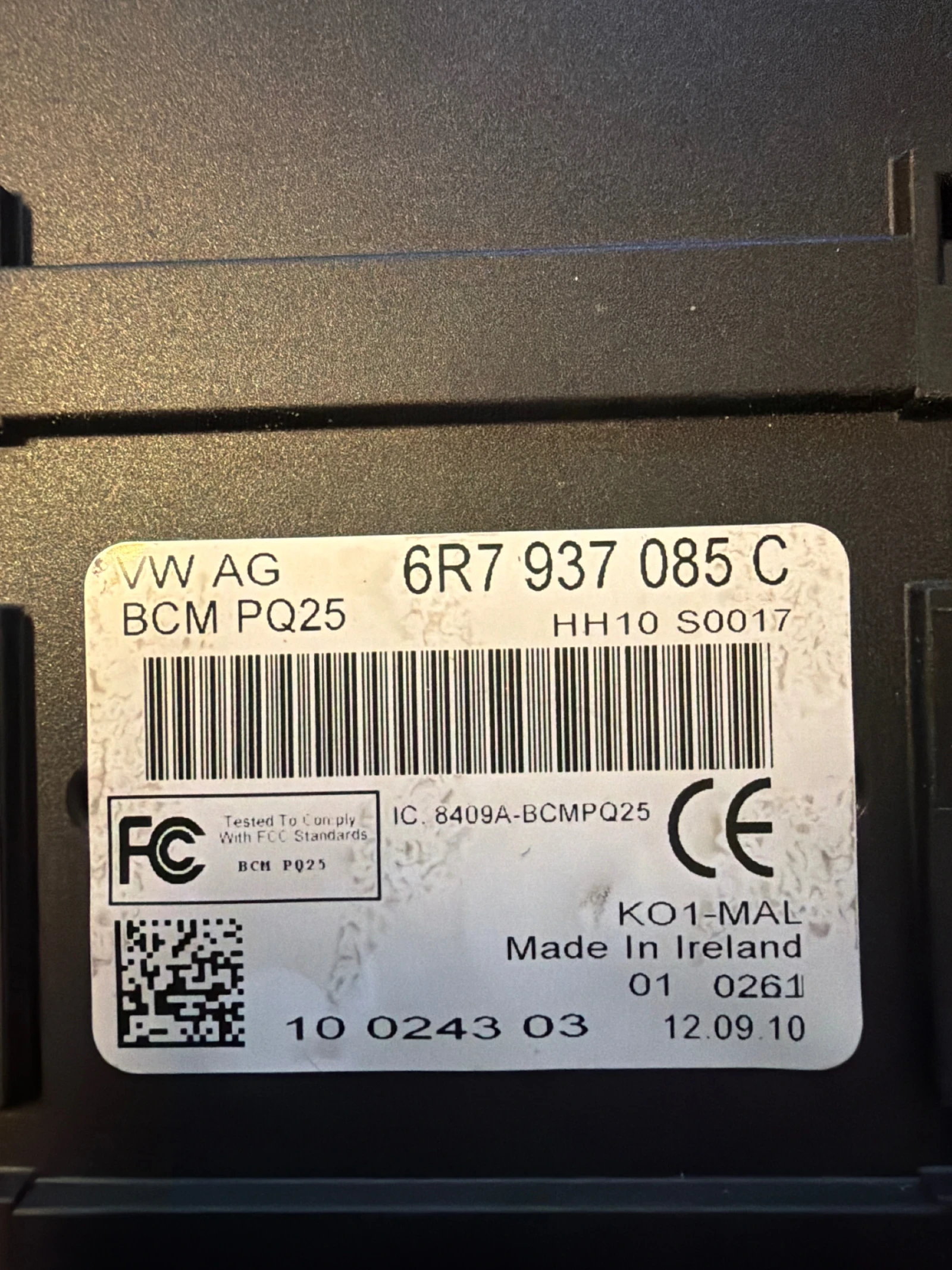 6R7937085C Модул SKODA FABIA II   6R7 937 085 C BCMPQ25 BCM PQ25, снимка 2 - Части - 54003206