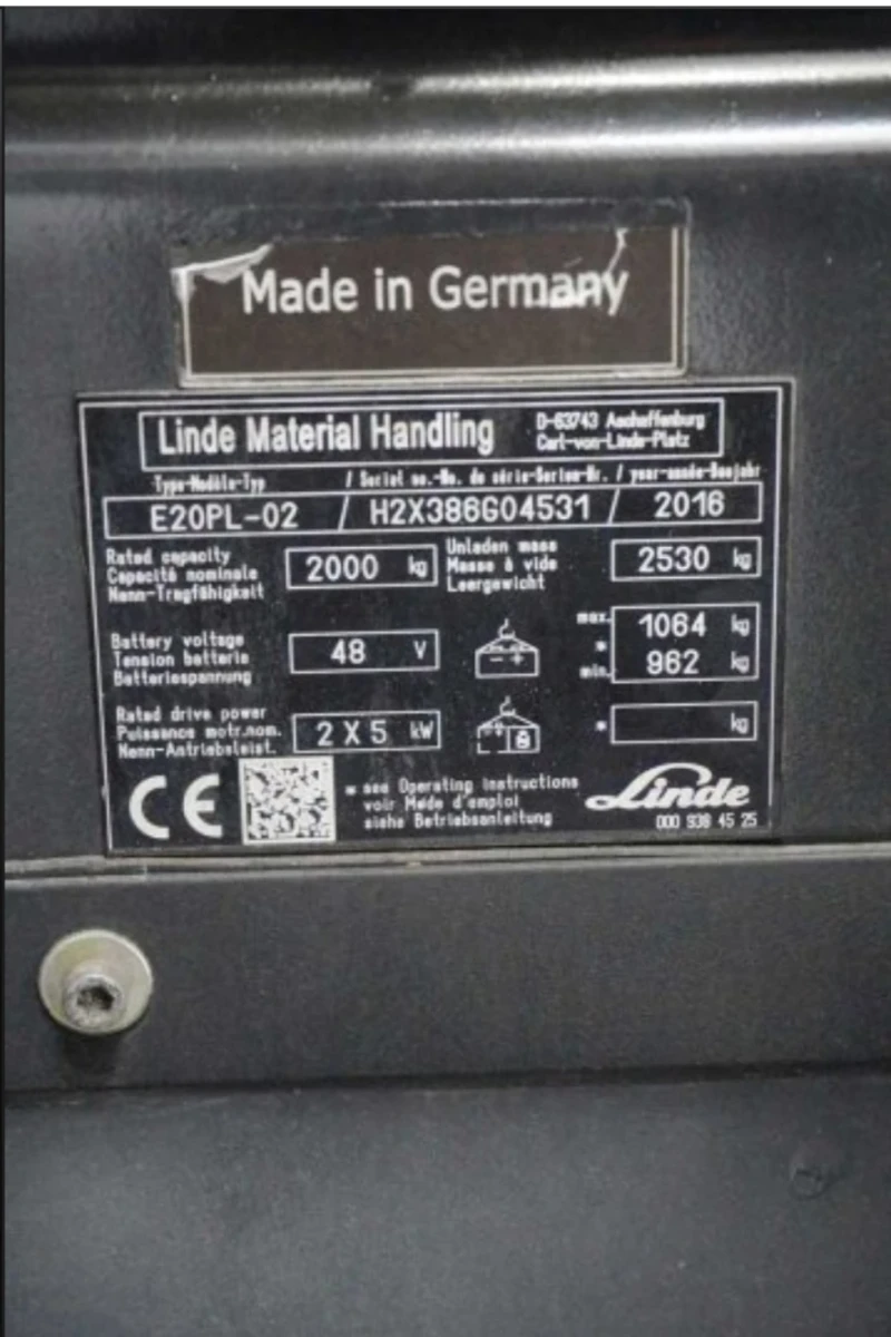 Електрокар Linde E20 , снимка 12 - Индустриална техника - 53183642