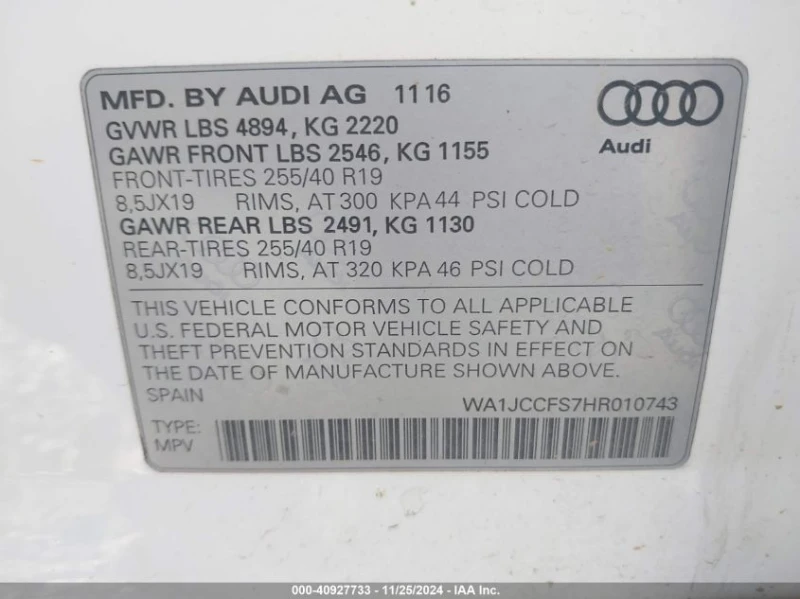 Audi Q3 2.0L I-4 DI, DOHC, VVT, TURBO, 200HP All Wheel Dri, снимка 16 - Автомобили и джипове - 48766251