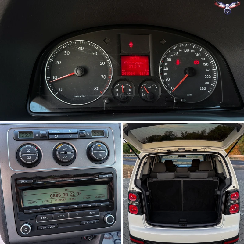 VW Touran * CROSS* БЕНЗИН* 140HP* 7 МЕСТА* EURO 5* , снимка 14 - Автомобили и джипове - 50694004