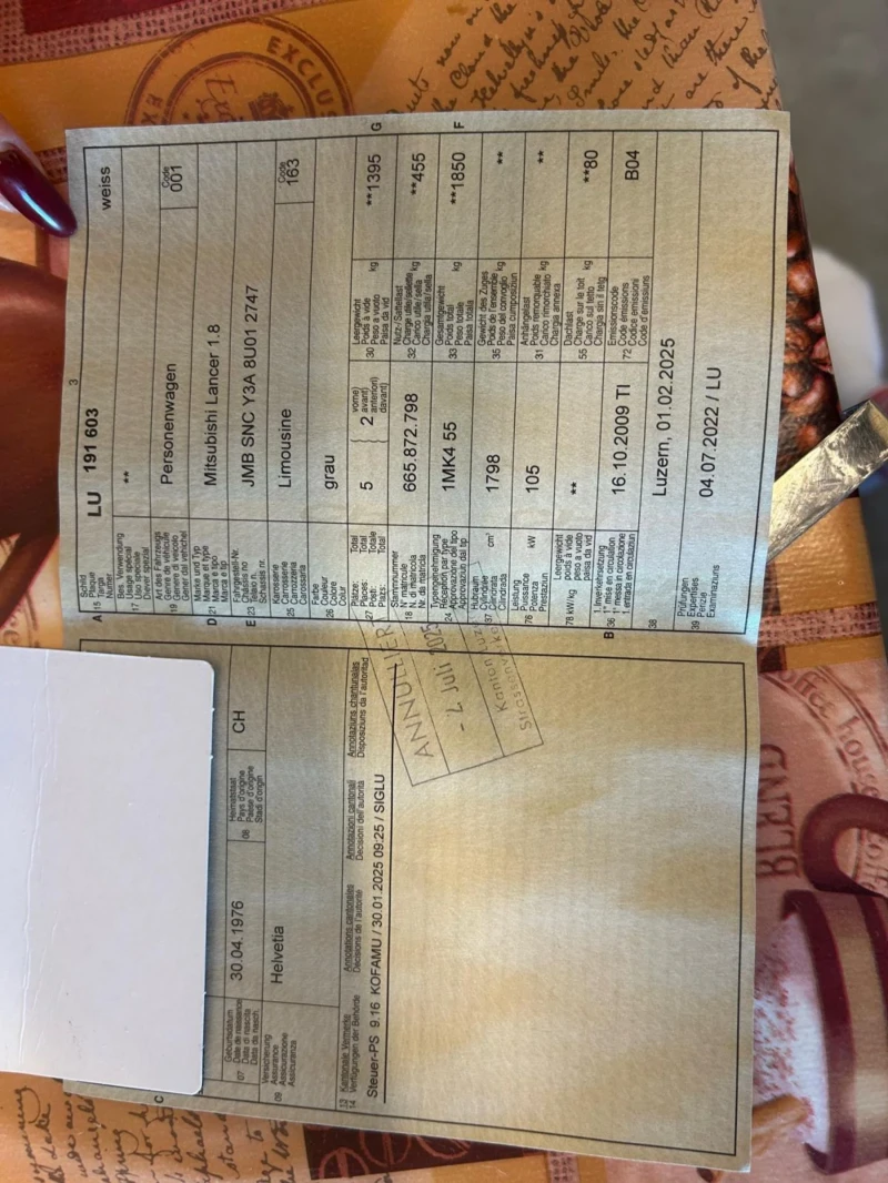 Mitsubishi Lancer 1, 8i швейцария, снимка 9 - Автомобили и джипове - 52484920