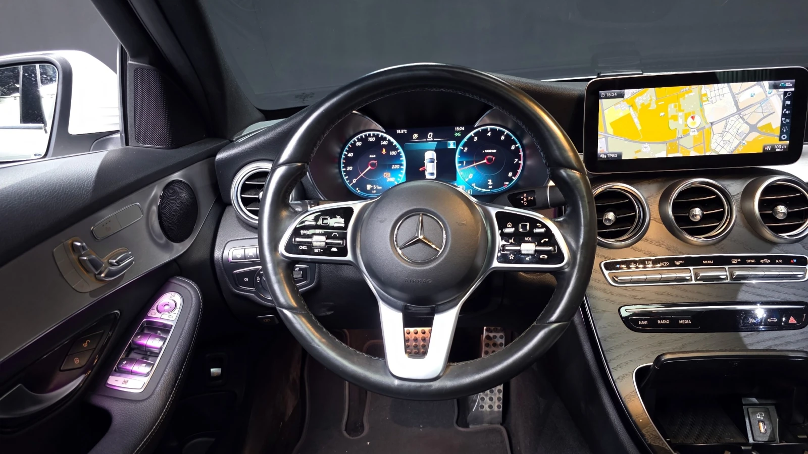Mercedes-Benz C 200 AMG Line | Шибедах | Memory | Distronic, снимка 10 - Автомобили и джипове - 56213743