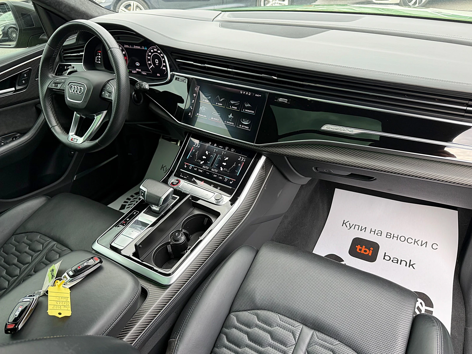 Audi RSQ8 KARBON-DISTRONIK-PANORAMA-360KAMERI-MATRIX-FULLLL!, снимка 14 - Автомобили и джипове - 56251617