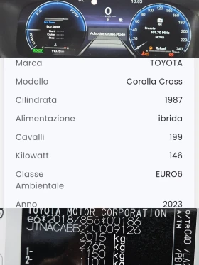 Toyota Corolla Cross 2.0HYbrid4/4x4/LED/CARPLAY/NAVI/ПОДГРЕВ/БЛУТУТ/ТОП - 57800 лв. / 29552.67 € - 15603195 12