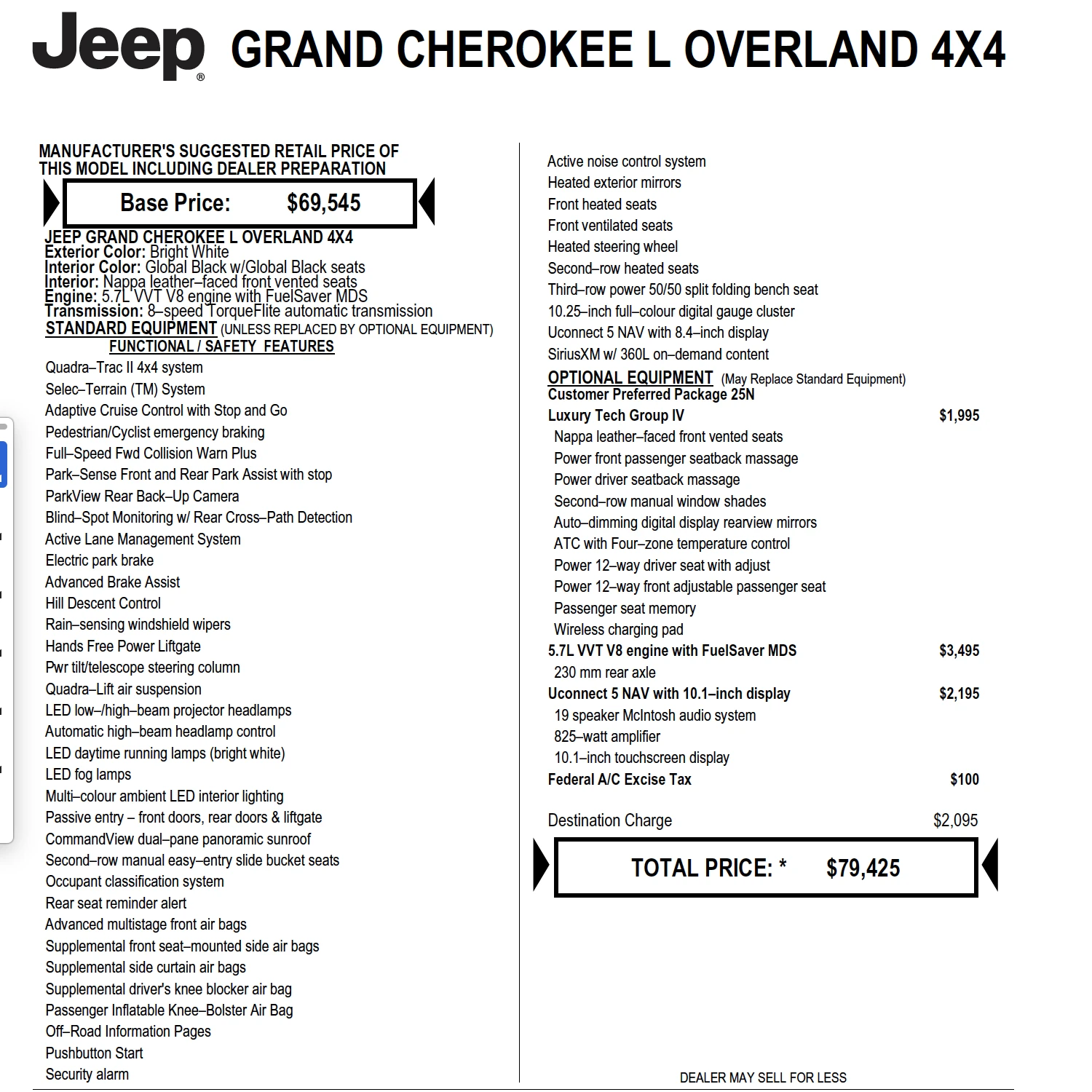 Jeep Grand cherokee L Overland 5.7 Hemi 4x4, снимка 10 - Автомобили и джипове - 53909079