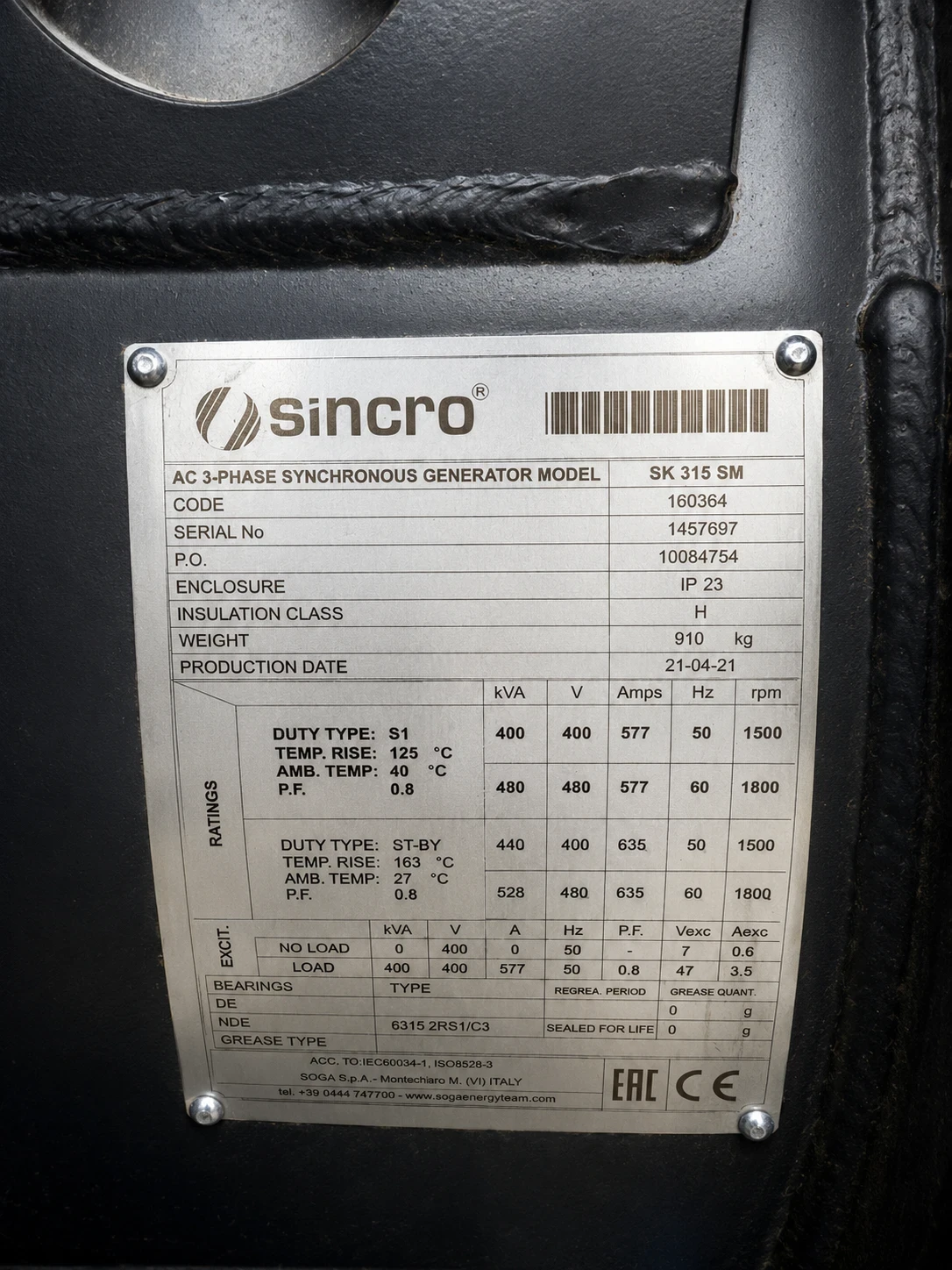 Допълнително оборудване Електроагрегат Дизелов генератор 440 kVA IVECO CURSOR 13 / SINCRO, снимка 6 - Индустриална техника - 54987096