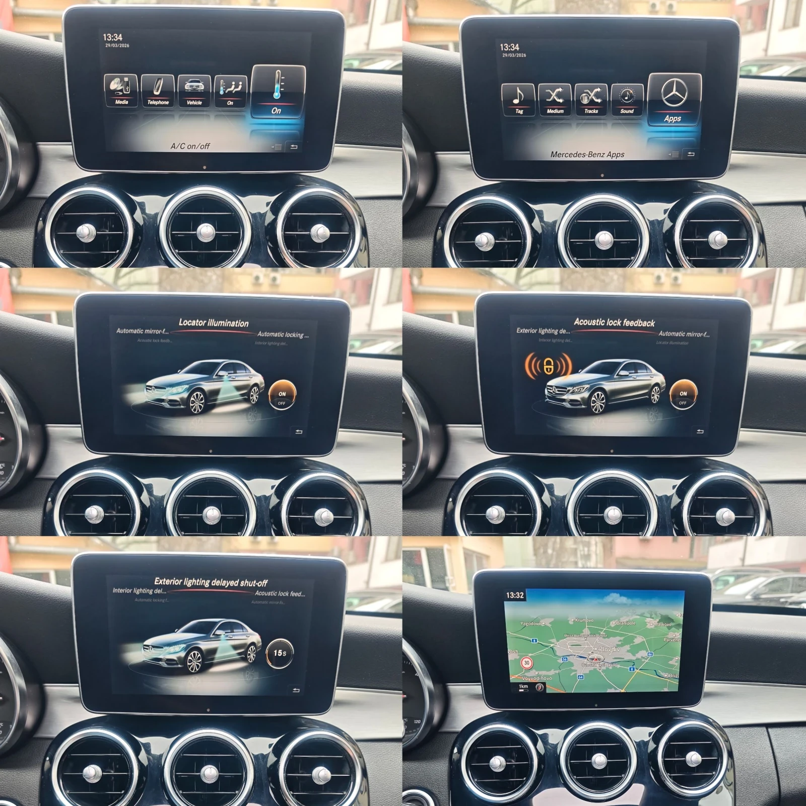 Mercedes-Benz C 220 SHADOW LINE, AMG, ПАНОРАМА, КАМЕРА, ФУЛ! , снимка 15 - Автомобили и джипове - 54016382