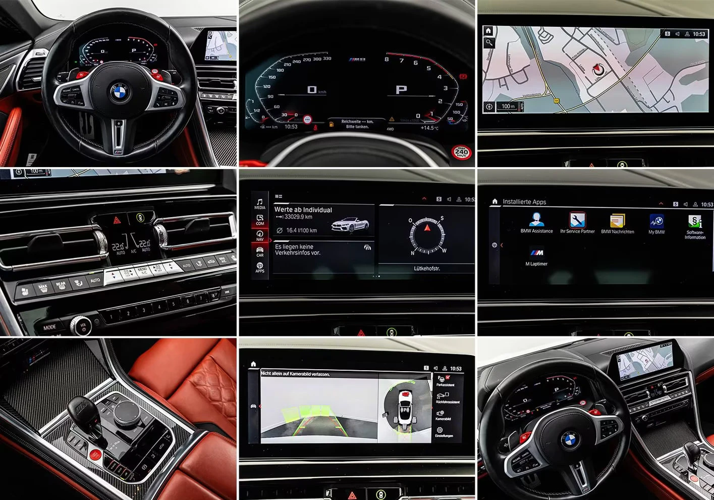 BMW M8 COMP/625HP/xDRIVE/CABRIO/360/HUD/CARBON/378z, снимка 16 - Автомобили и джипове - 54376331