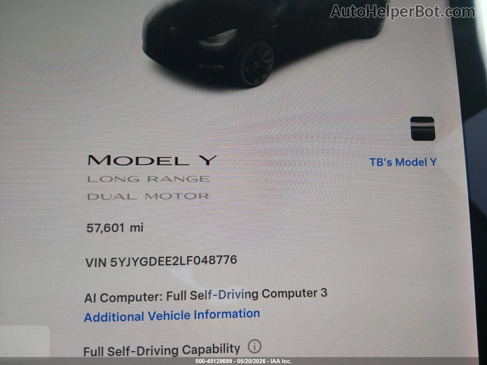 Tesla Model Y Long Range Dual Motor All-wheel Drive, снимка 10 - Автомобили и джипове - 54702853