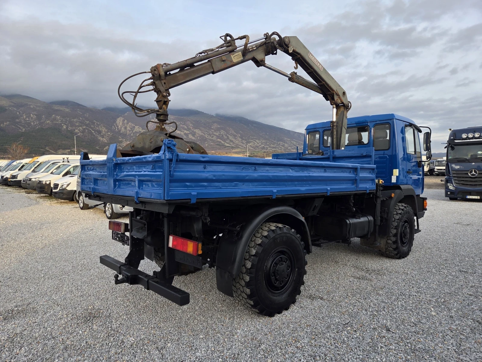 Man L 10.163, 4 х 4, Бързи Бавни, Самосвал + Кран - изображение 5