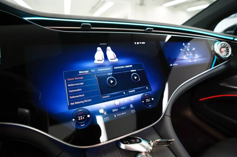 Mercedes-Benz EQS 450+ /AMG-LINE/360HP/NIGHT/360/MASSAGE/PANO/360g, снимка 10 - Автомобили и джипове - 51810539