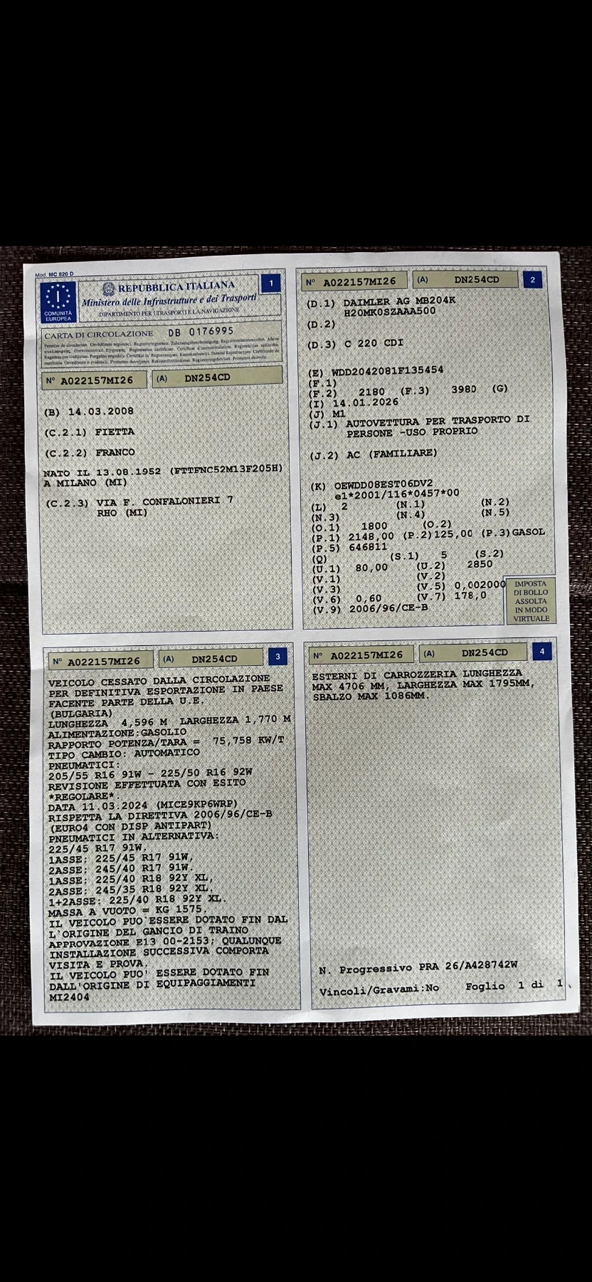 Mercedes-Benz C 220 2.2D. 170 кс. 646 Мотор АВТОМАТИК Серв.История , снимка 17 - Автомобили и джипове - 53623493