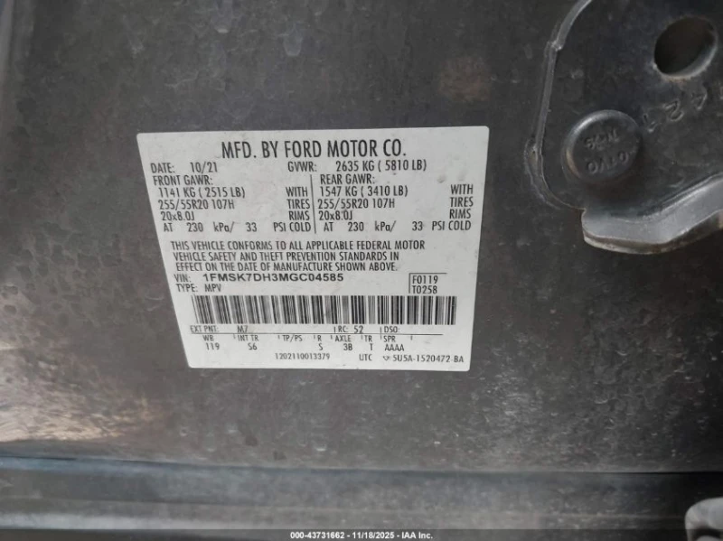 Ford Explorer 2.3L I-4 DI, DOHC, VVT, TURBO, 300HP 4X2 Drive, снимка 14 - Автомобили и джипове - 53284877