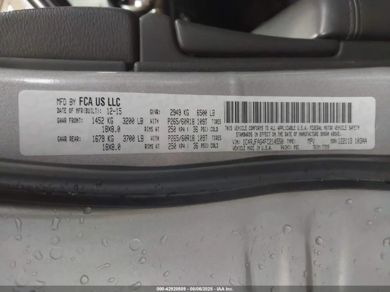 Jeep Grand cherokee 3.6L V-6 DOHC, VVT, 290HP 4X4 Drive, снимка 15 - Автомобили и джипове - 53100843