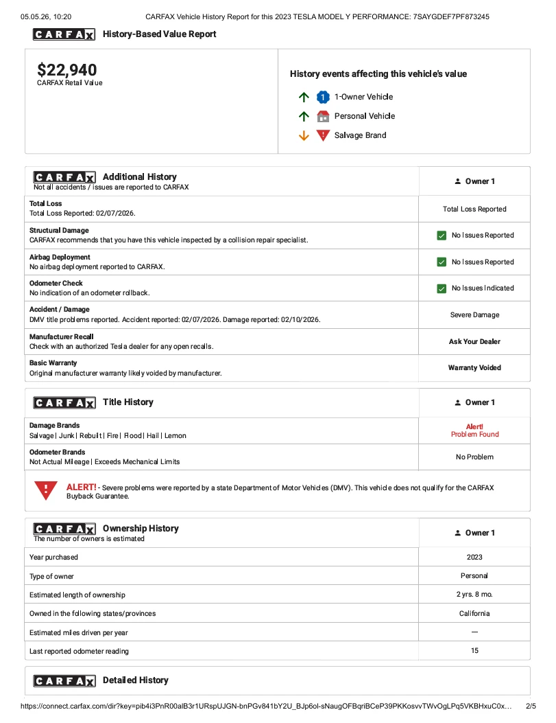Tesla Model Y Performance AWD + Carfax, снимка 15 - Автомобили и джипове - 54419099