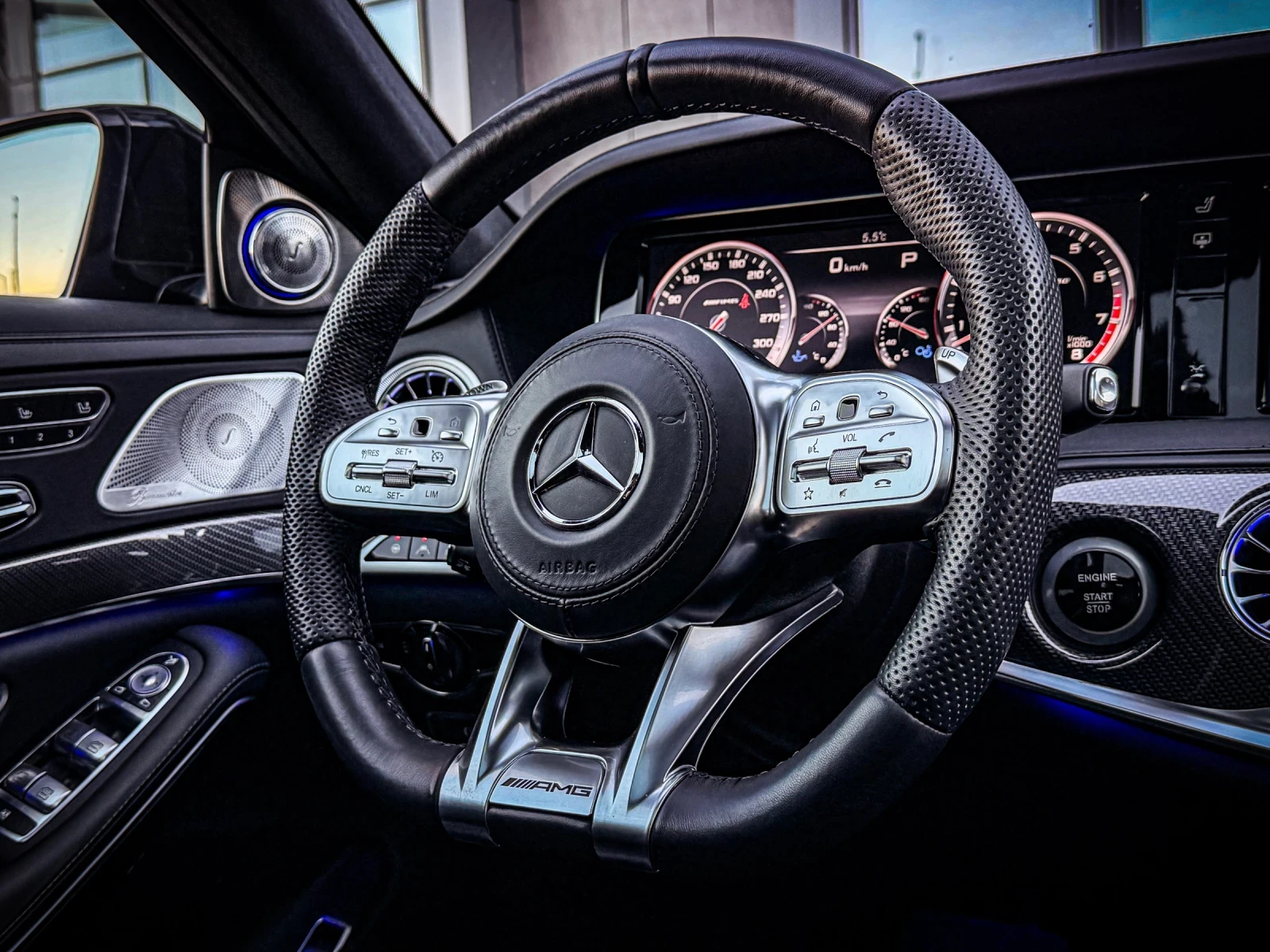 Mercedes-Benz S 500 S63 AMG OPTIC/Designo/3xTV/CARBON/NIGHT/BURM/FULL, снимка 7 - Автомобили и джипове - 53322993