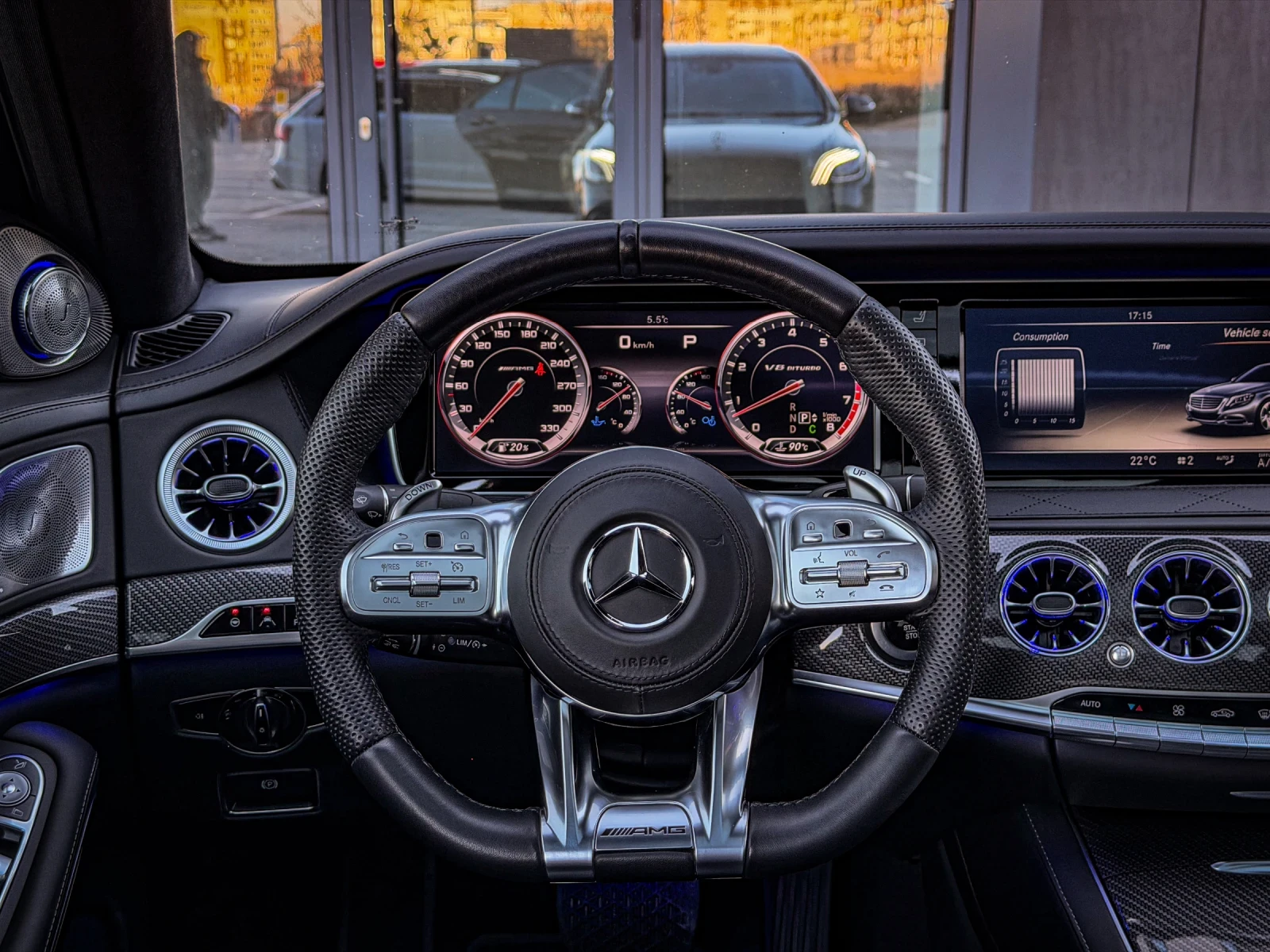 Mercedes-Benz S 500 S63 AMG OPTIC/Designo/3xTV/CARBON/NIGHT/BURM/FULL, снимка 8 - Автомобили и джипове - 53322993