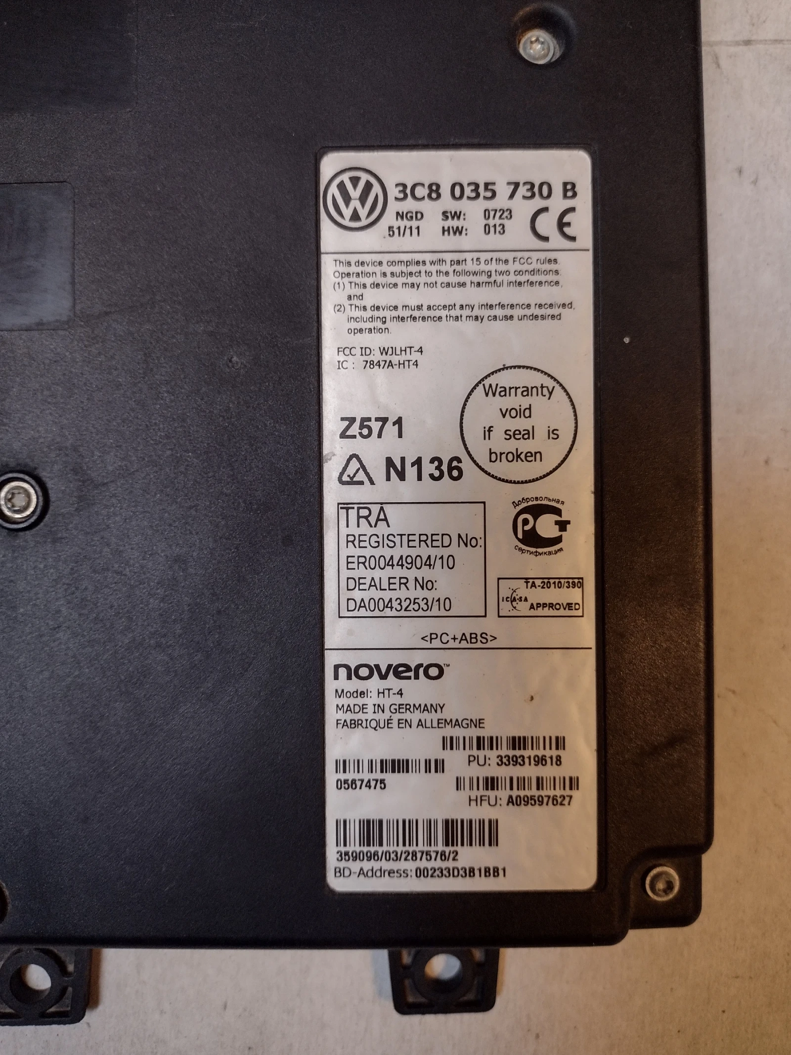 3C8035730B   Bluetooth   VW, Audi, Seat, Skoda   3C8 035 730 B | Mobile.bg   3