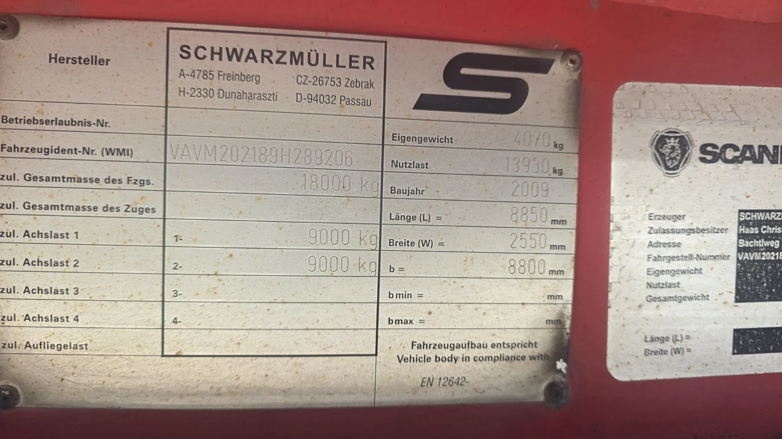 За камион Други Самосвал МАРКА SCHWARZMULLER, снимка 8 - Ремаркета - 56016995