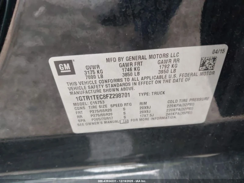 Gmc Sierra 5.3L V-8 DI, VVT, 355HP 4X2 Drive, снимка 16 - Автомобили и джипове - 52915311