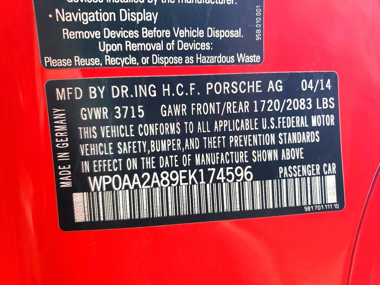 Porsche Cayman Auto, 7-Spd w/PDK Manual, снимка 12 - Автомобили и джипове - 55249753