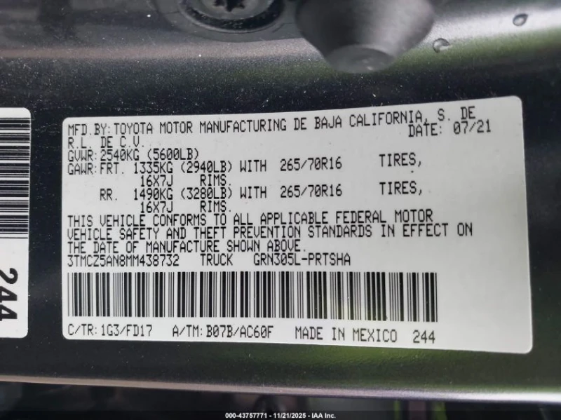 Toyota Tacoma 3.5L V-6 DI, DOHC, VVT, 278HP 4X4 Drive, снимка 15 - Автомобили и джипове - 52840133